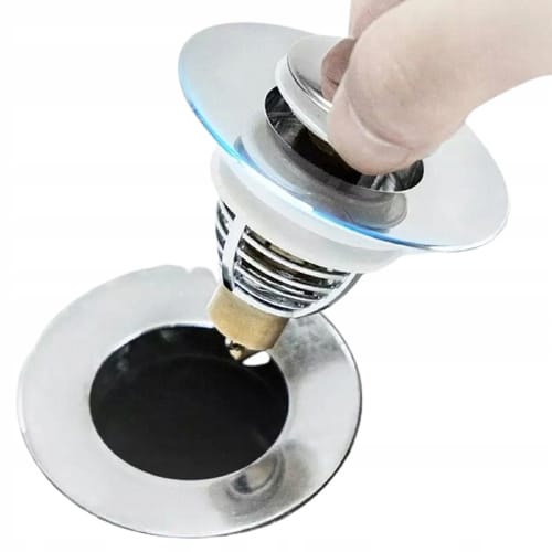 image-384.jpeg Uniwersalny Korek Do Umywalek Filtr Odpływowy Klik Klak Umywalkowy Silver