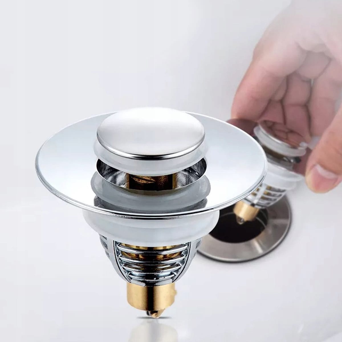 image-387.jpeg Uniwersalny Korek Do Umywalek Filtr Odpływowy Klik Klak Umywalkowy Silver