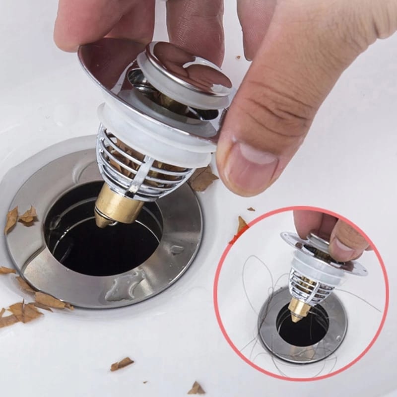 image-388.jpeg Uniwersalny Korek Do Umywalek Filtr Odpływowy Klik Klak Umywalkowy Silver