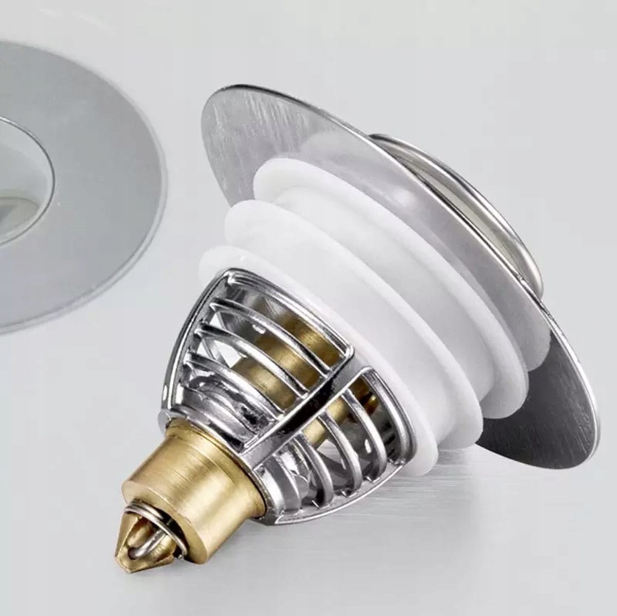 image-389.jpeg Uniwersalny Korek Do Umywalek Filtr Odpływowy Klik Klak Umywalkowy Silver