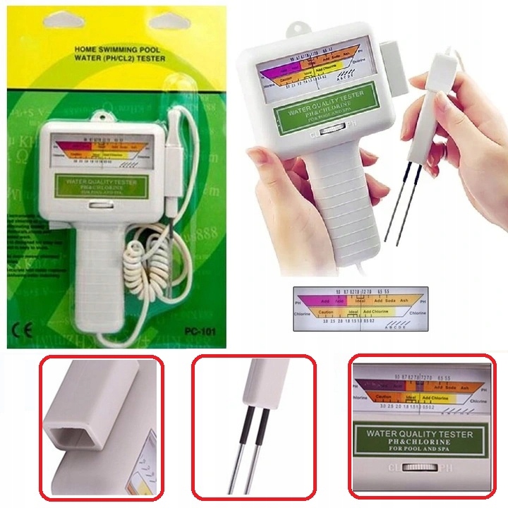 image-492.jpeg Miernik Basenowy Ph I Chloru Tester Do Wody Basenu Jacuzzi Mierzy Poziom
