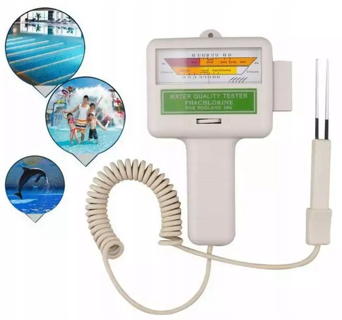 image-493.jpeg Miernik Basenowy Ph I Chloru Tester Do Wody Basenu Jacuzzi Mierzy Poziom