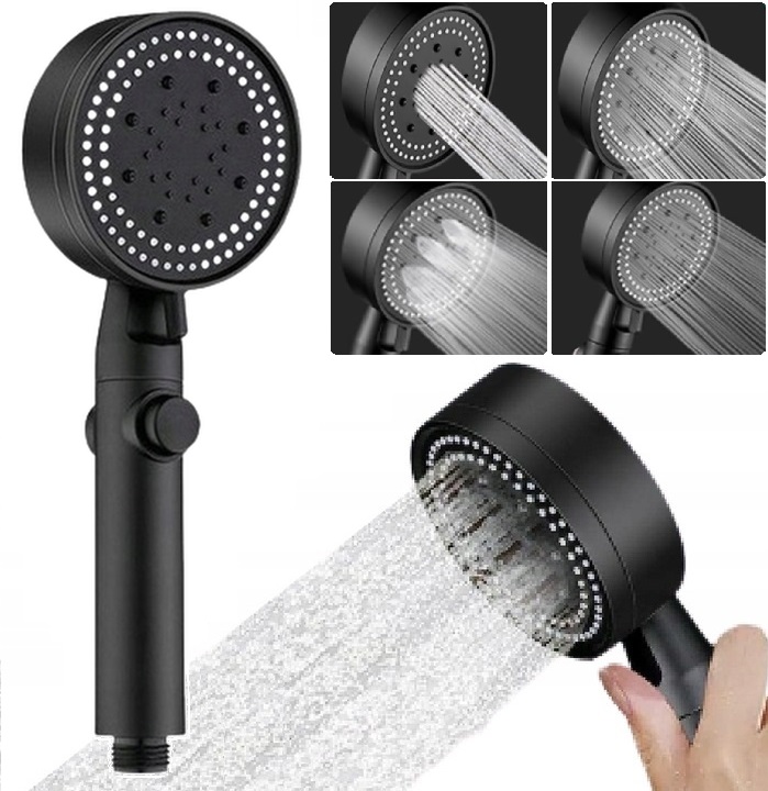 image-515.jpeg Słuchawka Prysznicowa Oszczędna Z 5 Funkcji Czarna