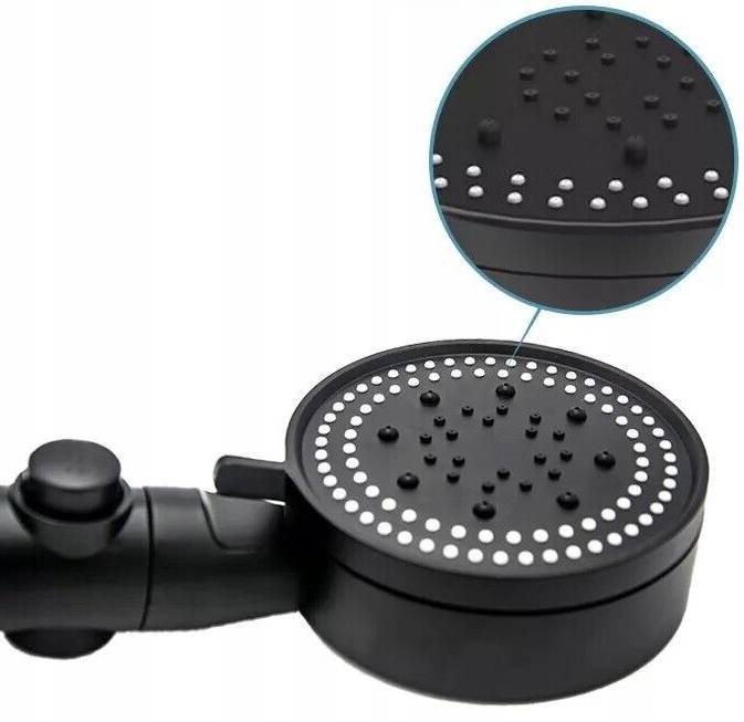 Słuchawka Prysznicowa Oszczędna Z 5 Funkcji Czarna