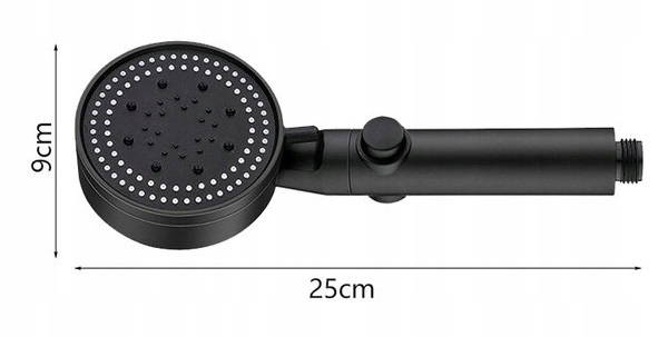 Słuchawka Prysznicowa Oszczędna Z 5 Funkcji Czarna