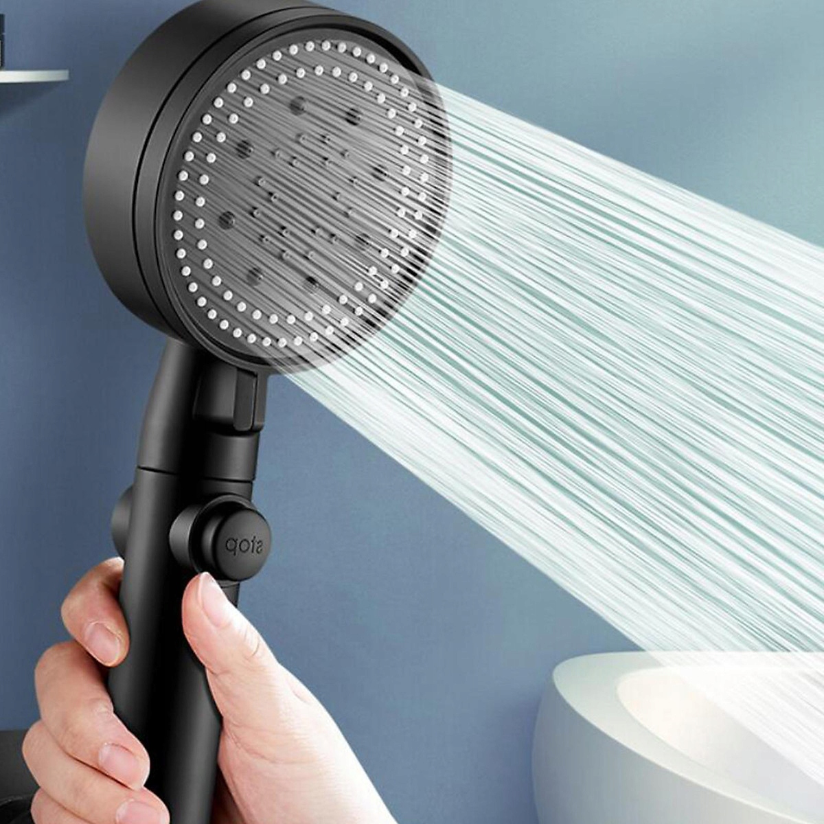 Słuchawka Prysznicowa Oszczędna Z 5 Funkcji Czarna