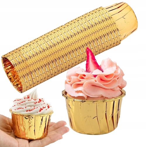 Papilotki Na Muffinki Złote Foremki Kubeczki Do Muffinek Babeczek 50 Sztuk
