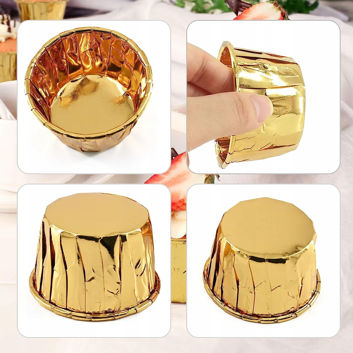 Papilotki Na Muffinki Złote Foremki Kubeczki Do Muffinek Babeczek 50 Sztuk