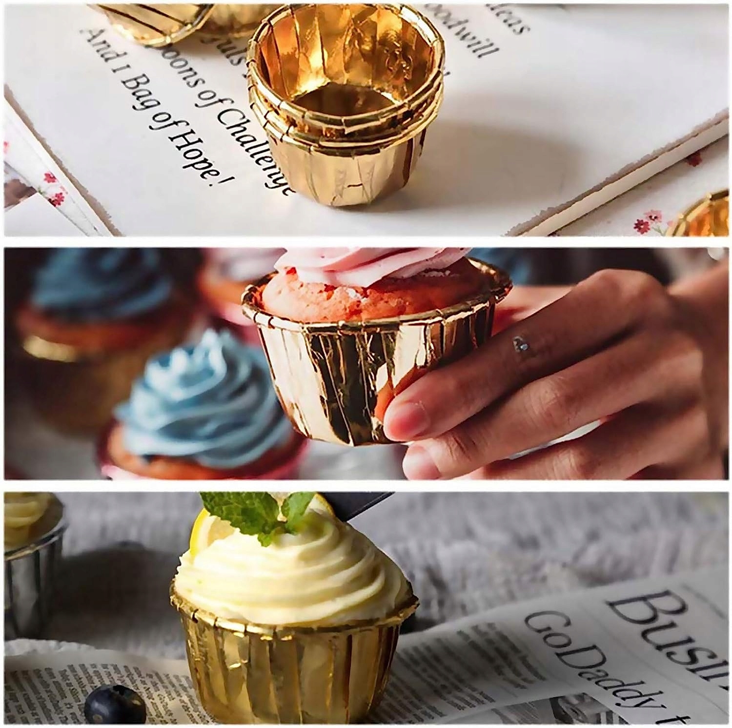 Papilotki Na Muffinki Złote Foremki Kubeczki Do Muffinek Babeczek 50 Sztuk