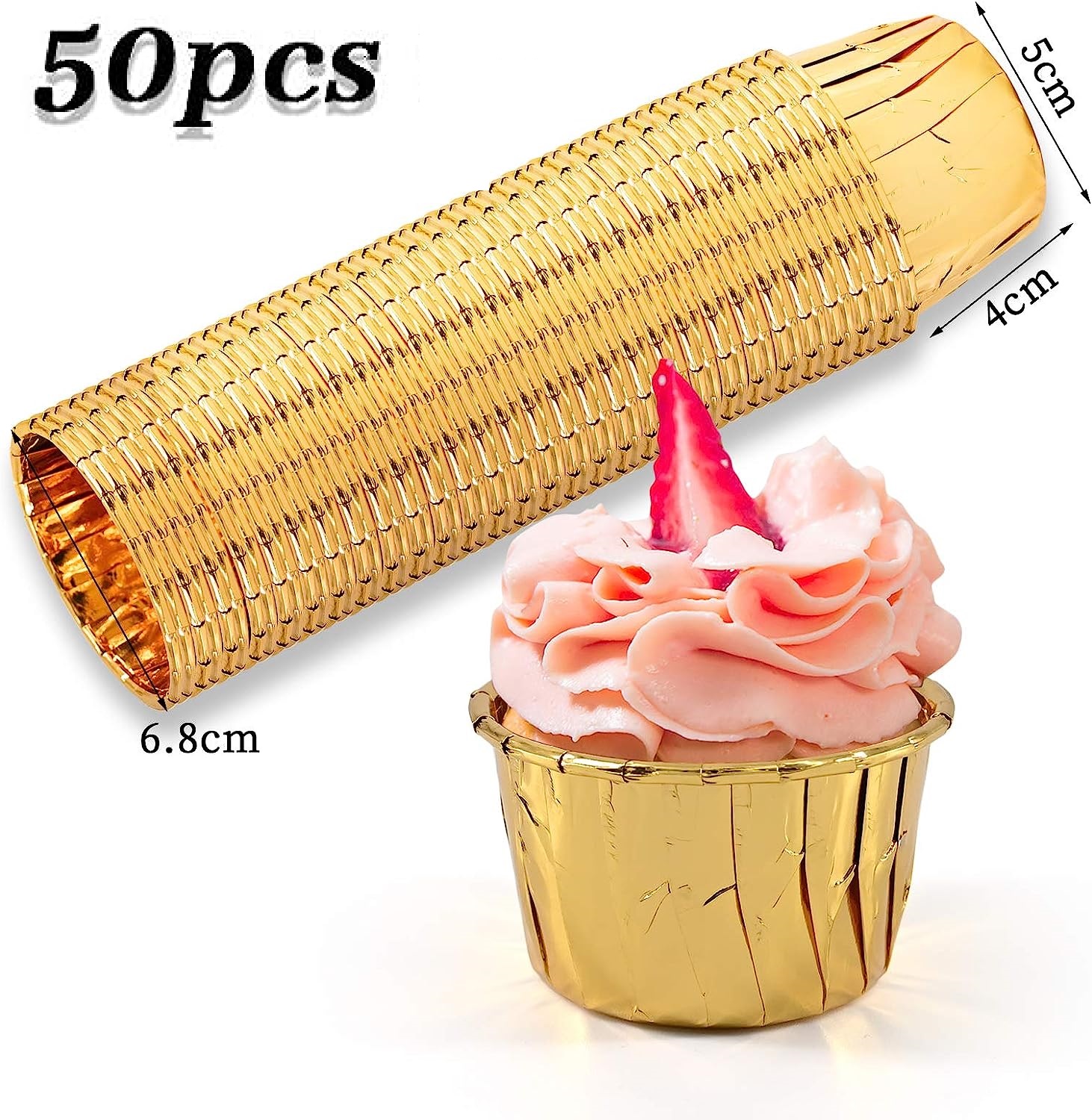 Papilotki Na Muffinki Złote Foremki Kubeczki Do Muffinek Babeczek 50 Sztuk
