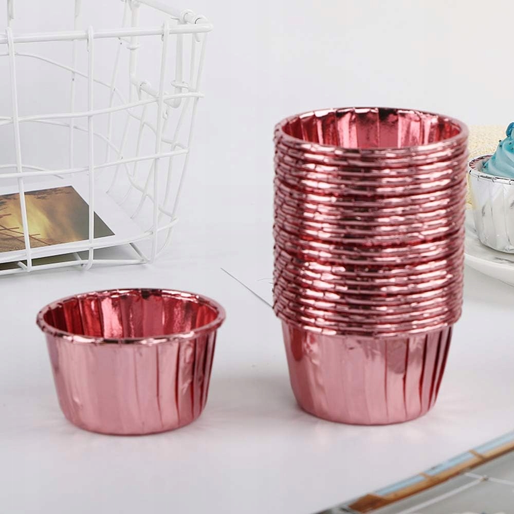 Papilotki Do Muffinek Złote 50x40 Kubeczki Foremki Na Babeczki Złoty 50szt