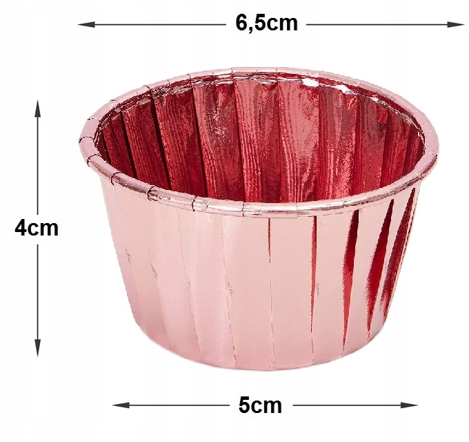 Papilotki Do Muffinek Złote 50x40 Kubeczki Foremki Na Babeczki Złoty 50szt