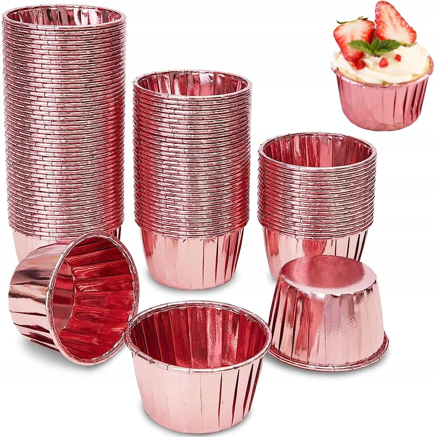 Papilotki Do Muffinek Złote 50x40 Kubeczki Foremki Na Babeczki Złoty 50szt