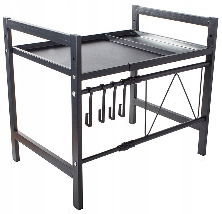 image-763.jpeg Półka Stojak Na Mikrofalówkę Kuchenny Regał Na Przyprawy Dwupoziomowy Półki