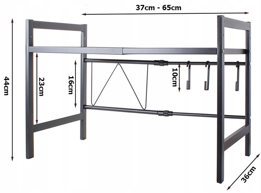 image-767.jpeg Półka Stojak Na Mikrofalówkę Kuchenny Regał Na Przyprawy Dwupoziomowy Półki