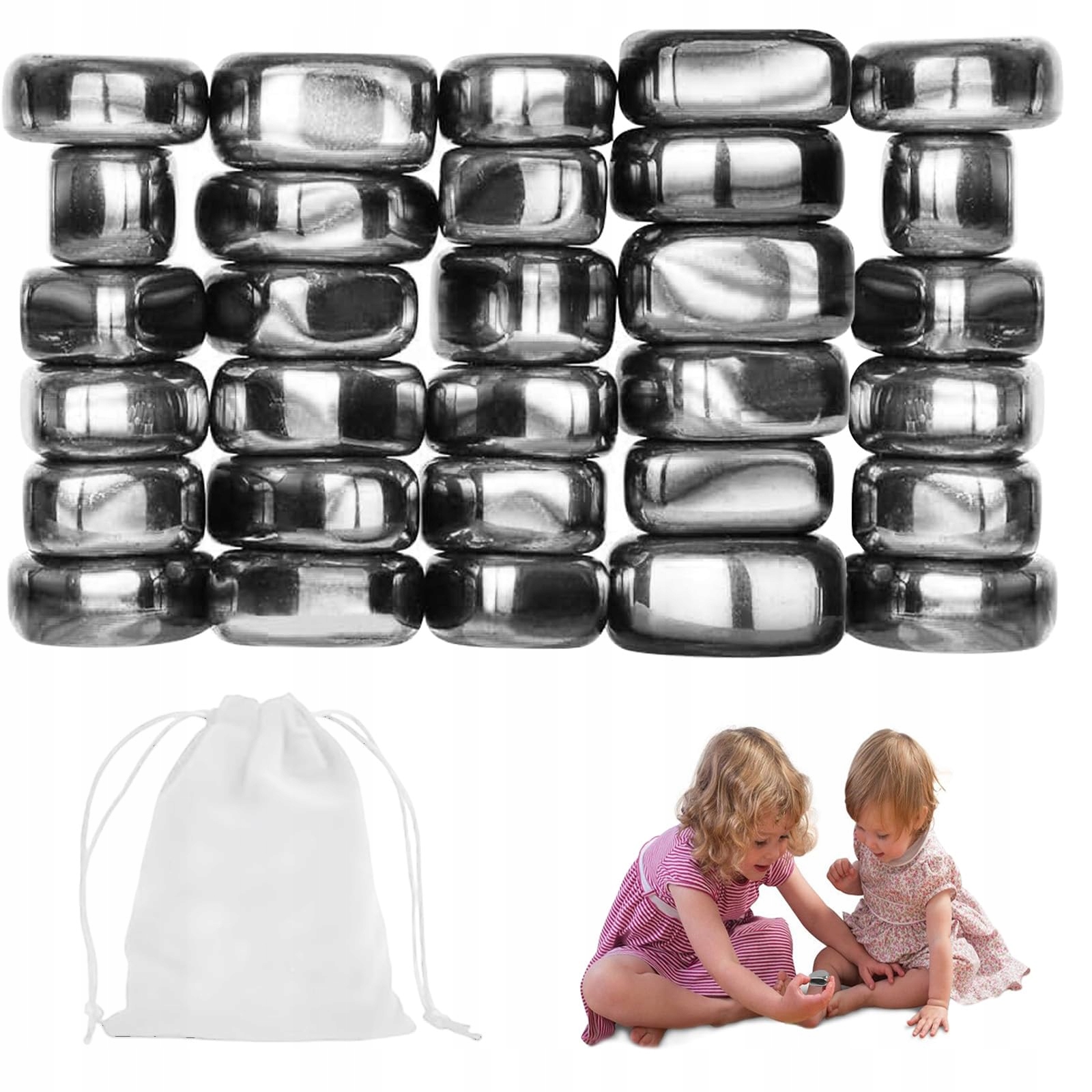 GRA MAGNETYCZNE KAMIENIE 40 szt STRATEGICZNA EDUKACYJNA MAGNETIC MAGNESY