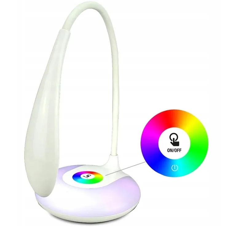image-866.jpeg Lampka Biurkowa Led Na Biurko Lampa Szkolna Rgb Barwy Dotyk Usb Stojąca