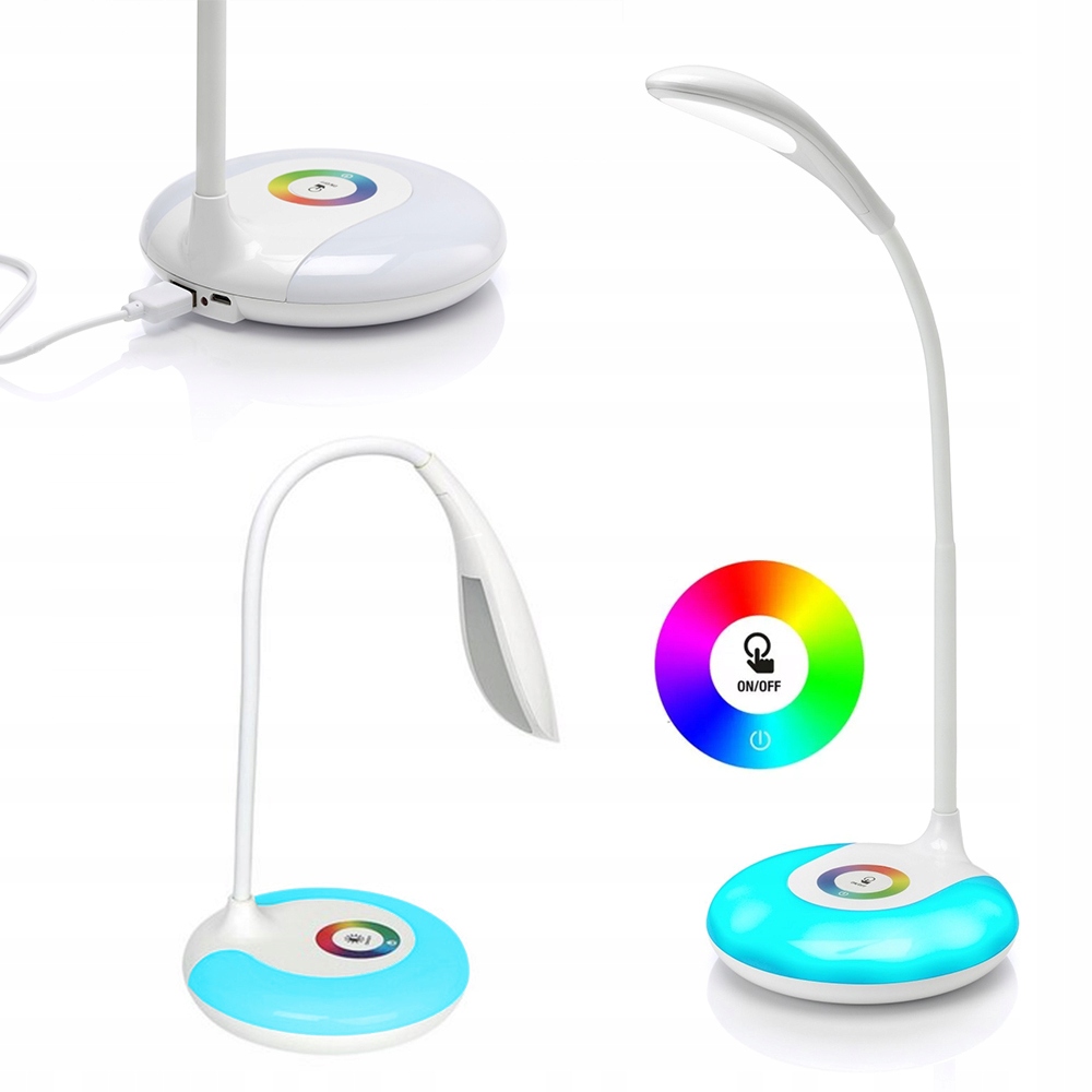 Lampka Biurkowa Led Na Biurko Lampa Szkolna Rgb Barwy Dotyk Usb Stojąca