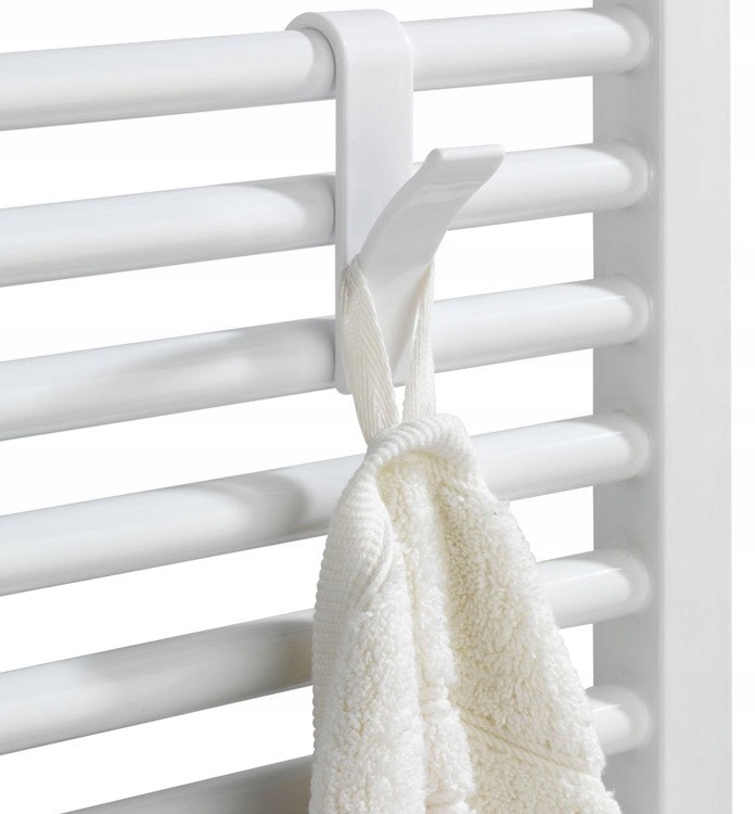 2x Wieszak Na Ręczniki Łazienkowy Na Grzejnik Kaloryfer Haczyk Biały 2 szt