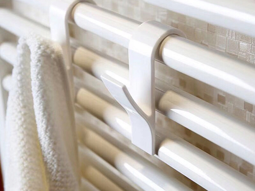 2x Wieszak Na Ręczniki Łazienkowy Na Grzejnik Kaloryfer Haczyk Biały 2 szt