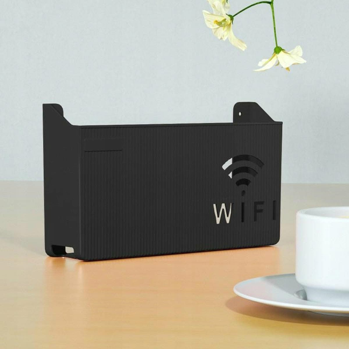 Uchwyt Ścienny Półka Naścienna Osłona Na Router Wifi Switch Czarna