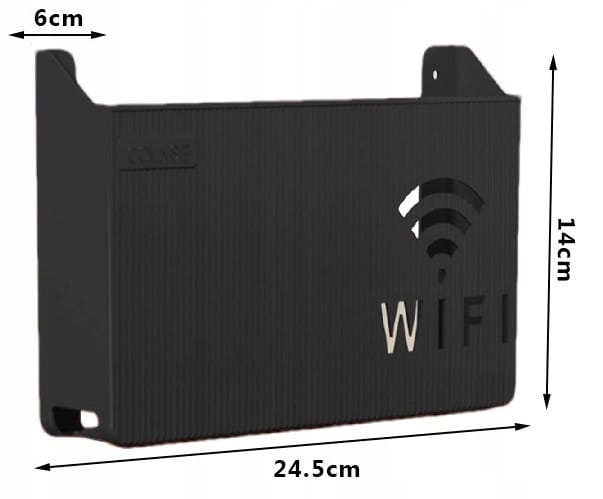 Uchwyt Ścienny Półka Naścienna Osłona Na Router Wifi Switch Czarna