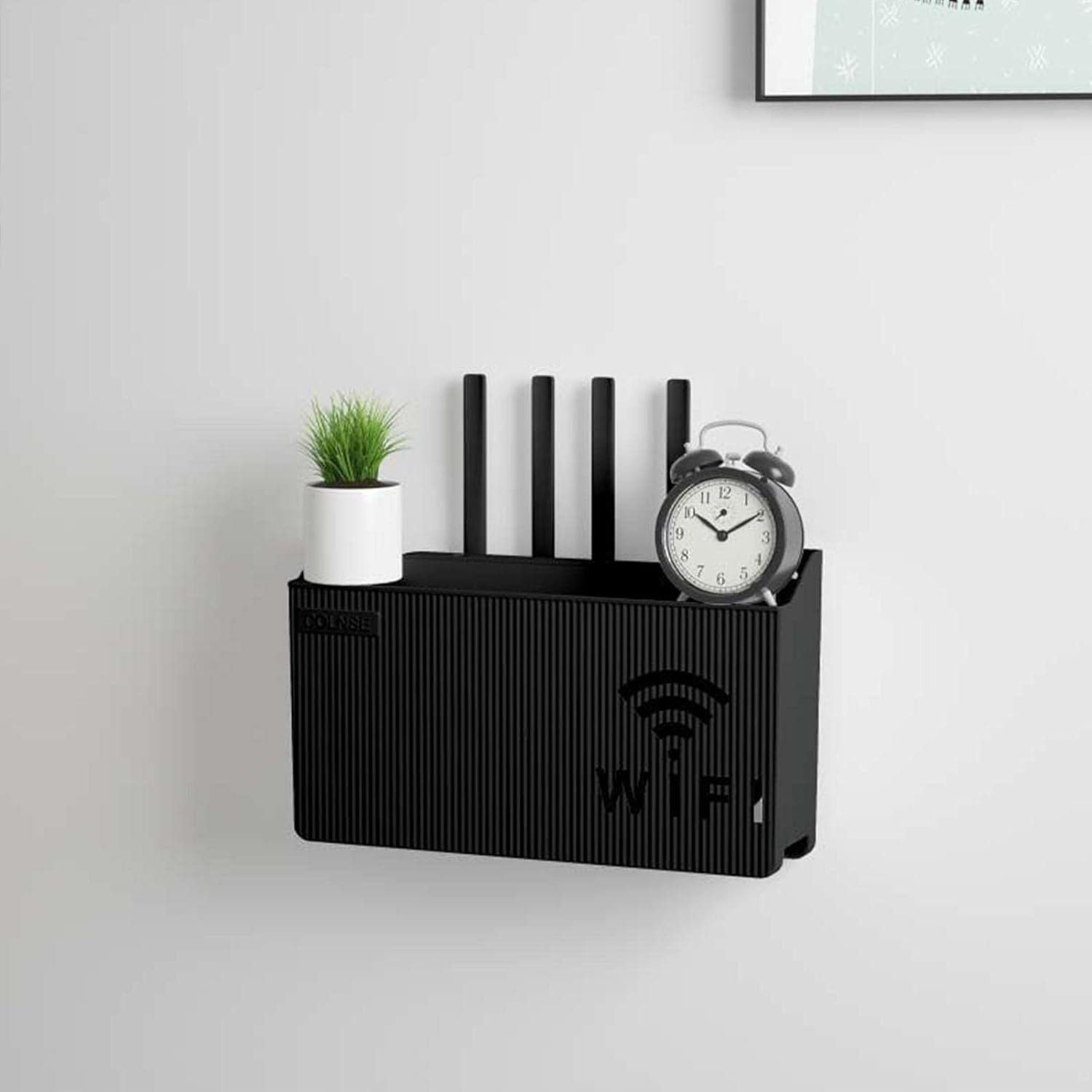 Uchwyt Ścienny Półka Naścienna Osłona Na Router Wifi Switch Czarna