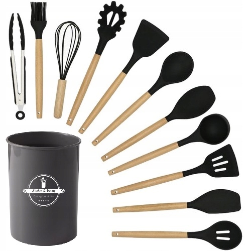 image-976.jpeg Przybory Kuchenne Silikonowe Zestaw Przyborów Kuchennych Akcesoria + Stojak