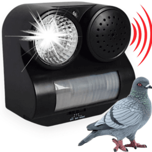 5a4fabda4848b6814d257787a571(1)(2) Dźwiękowy Odstraszacz Ptaków Gołębi Pułapka Na Ptaki Gołębie Wróble Czujnik Świetlny