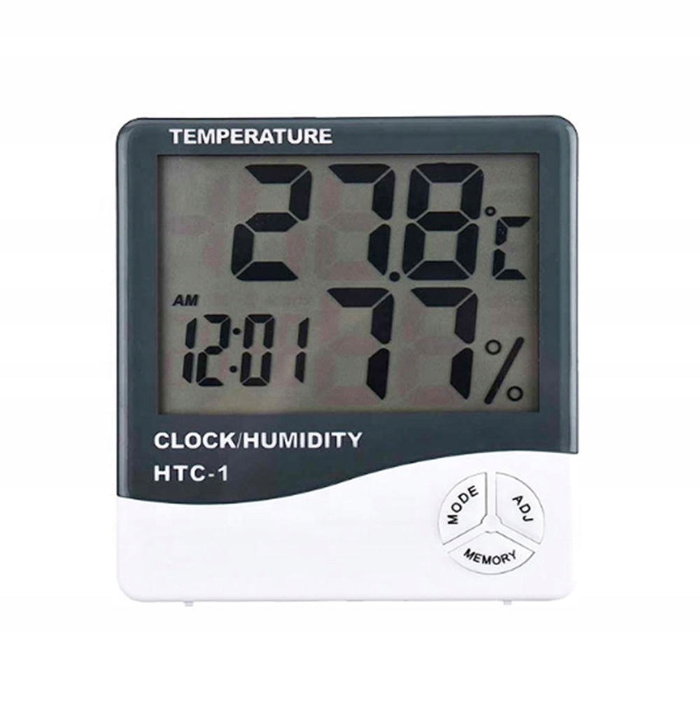 Stacja Pogodowa Zegar Termometr Kalendarz Wilgotn