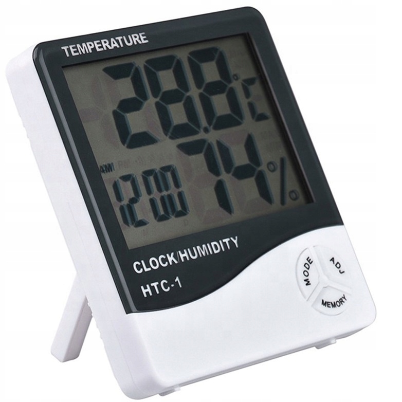 Stacja Pogodowa Zegar Termometr Kalendarz Wilgotn