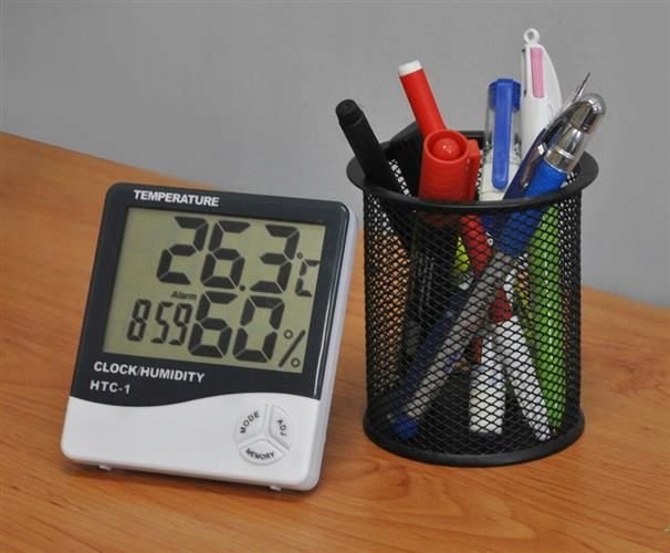 Stacja Pogodowa Zegar Termometr Kalendarz Wilgotn