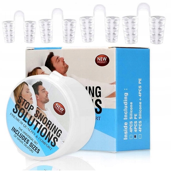 4szt Wkładki Do Nosa Przeciw Chrapaniu Chrapanie Zatyczki Lepsze Oddychanie
