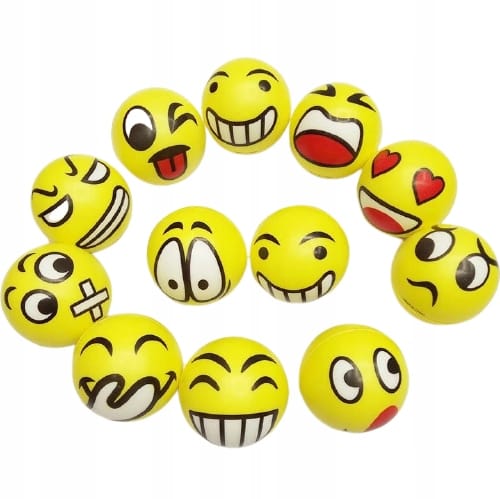 Piłka Piłeczka Piankowa Antystresowa Gniotek Mięka Buźki Emotki Emoji 12szt