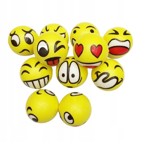Piłka Piłeczka Piankowa Antystresowa Gniotek Mięka Buźki Emotki Emoji 12szt