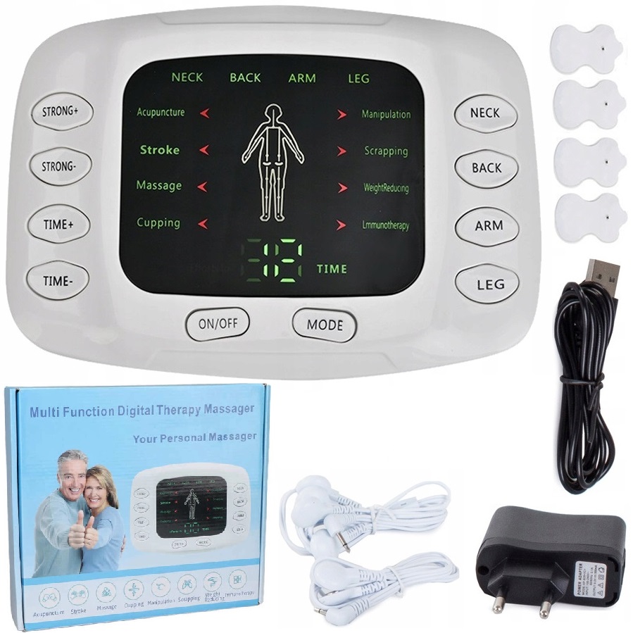 Elektrostymulator Mięśni Nerwów Tens Ems Silny Stymulator Masażer Elektrody