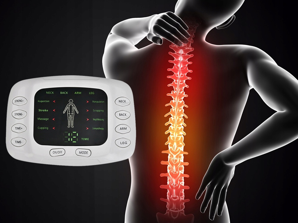 Elektrostymulator Mięśni Nerwów Tens Ems Silny Stymulator Masażer Elektrody