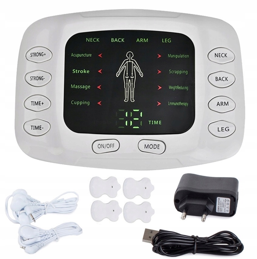 Elektrostymulator Mięśni Nerwów Tens Ems Silny Stymulator Masażer Elektrody
