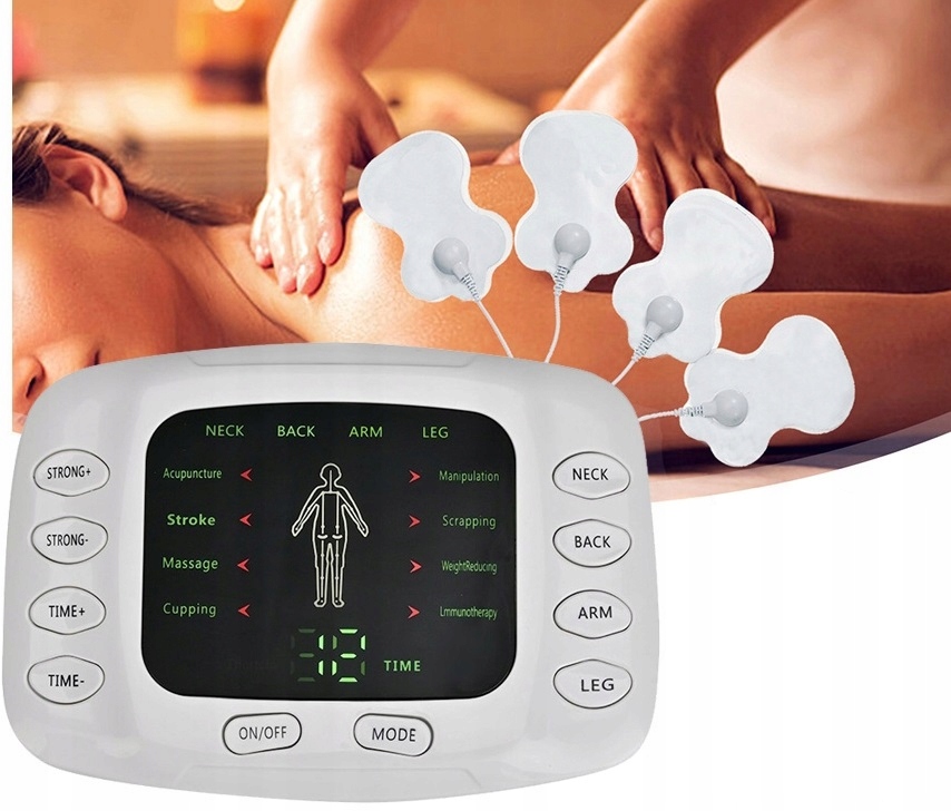 Elektrostymulator Mięśni Nerwów Tens Ems Silny Stymulator Masażer Elektrody