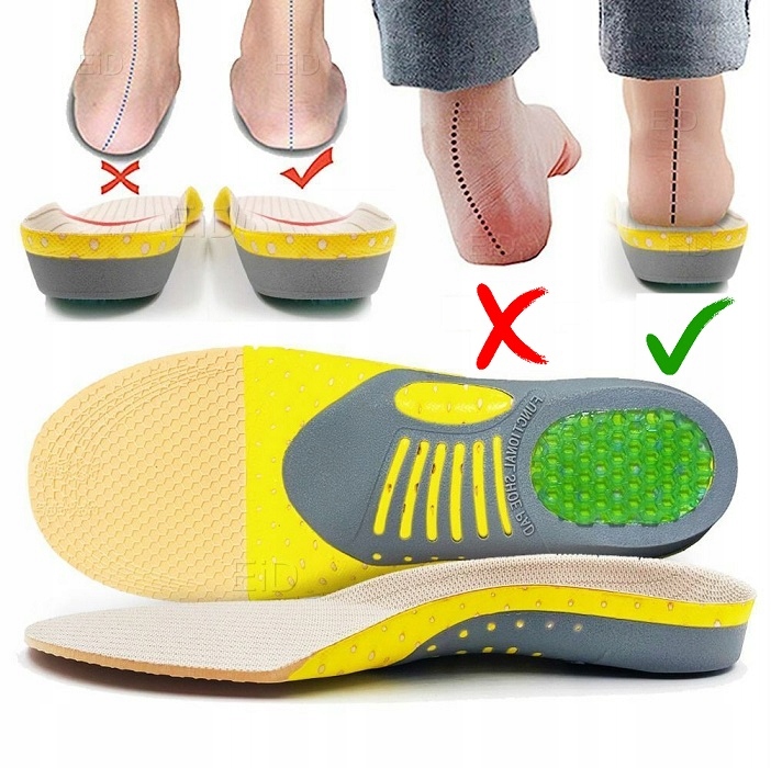 Wkładki Do Butów Odciążające Przeciwbólowe 35-40 Ortopedyczne Płaskostopie