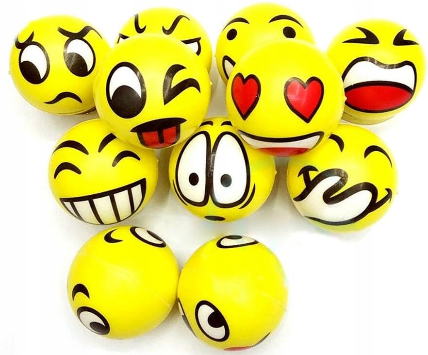 Piłka Piłeczka Piankowa Antystresowa Gniotek Mięka Buźki Emotki Emoji 12szt