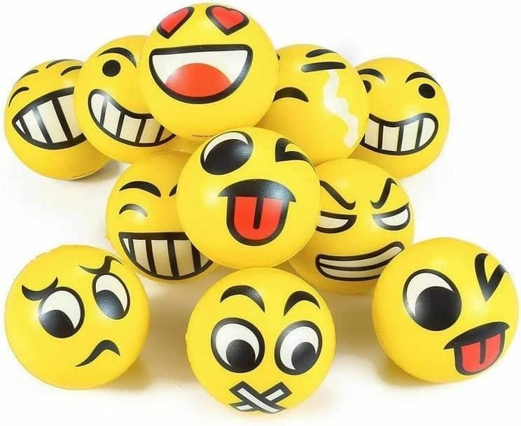 Piłka Piłeczka Piankowa Antystresowa Gniotek Mięka Buźki Emotki Emoji 12szt