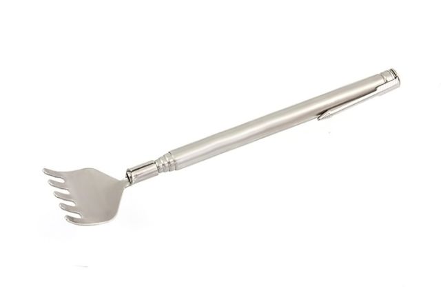 Drapaczka Srebrna Masażer Do Pleców Metalowa Na Prezent Drapak Teleskopowa