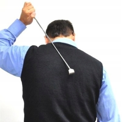 Drapaczka Srebrna Masażer Do Pleców Metalowa Na Prezent Drapak Teleskopowa