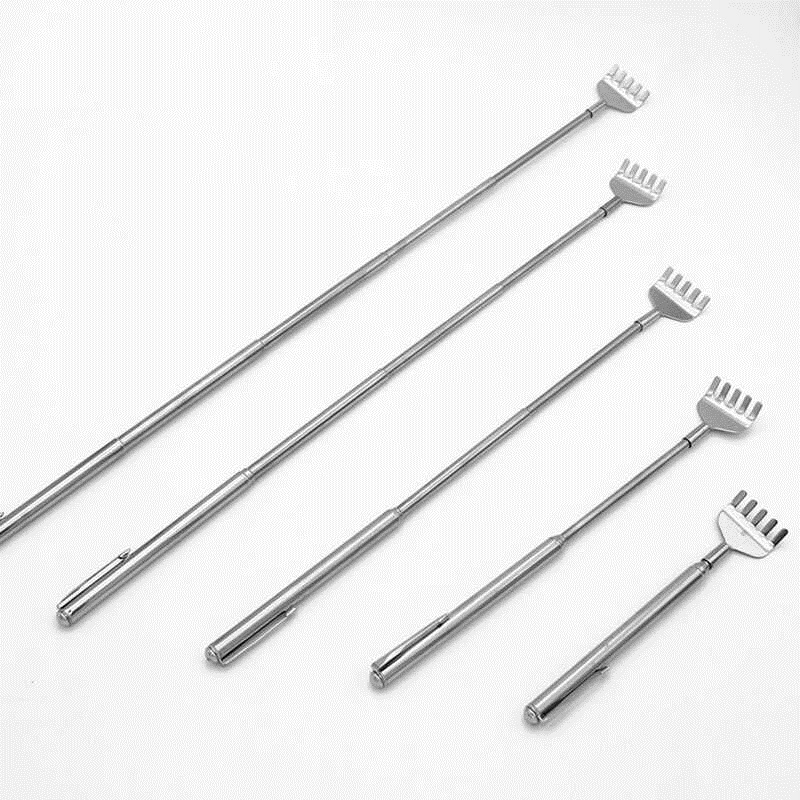 Drapaczka Srebrna Masażer Do Pleców Metalowa Na Prezent Drapak Teleskopowa