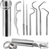 Wykałaczki Dentystyczne Ze Stali Nierdzewnej Brelok 7 El Zestaw Do Zębów