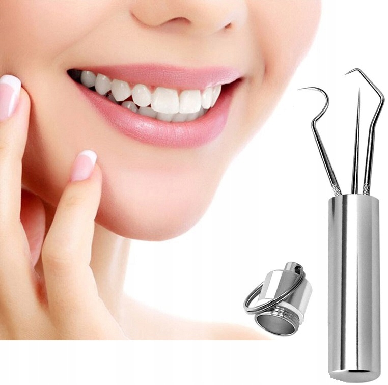 Wykałaczki Dentystyczne Ze Stali Nierdzewnej Brelok 7 El Zestaw Do Zębów