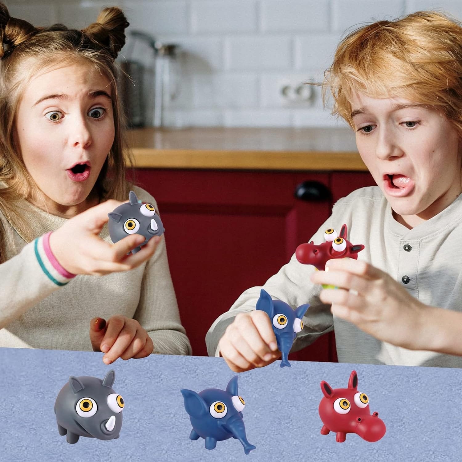 1x Gniotek Antystresowy Zwierzęta Wychodzące Oczy Zabawka Sensoryczna