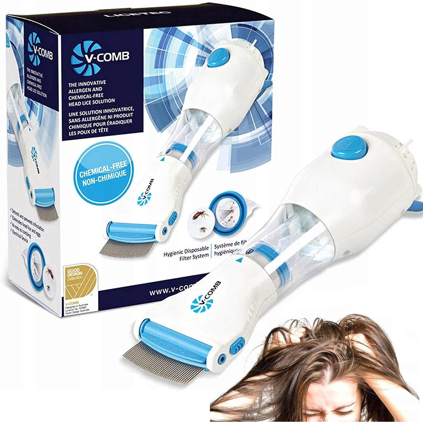 Grzebień Na Wszy Gnidy Elektryczny Filtr Odkurzacz Usuwa Pchły Terminator