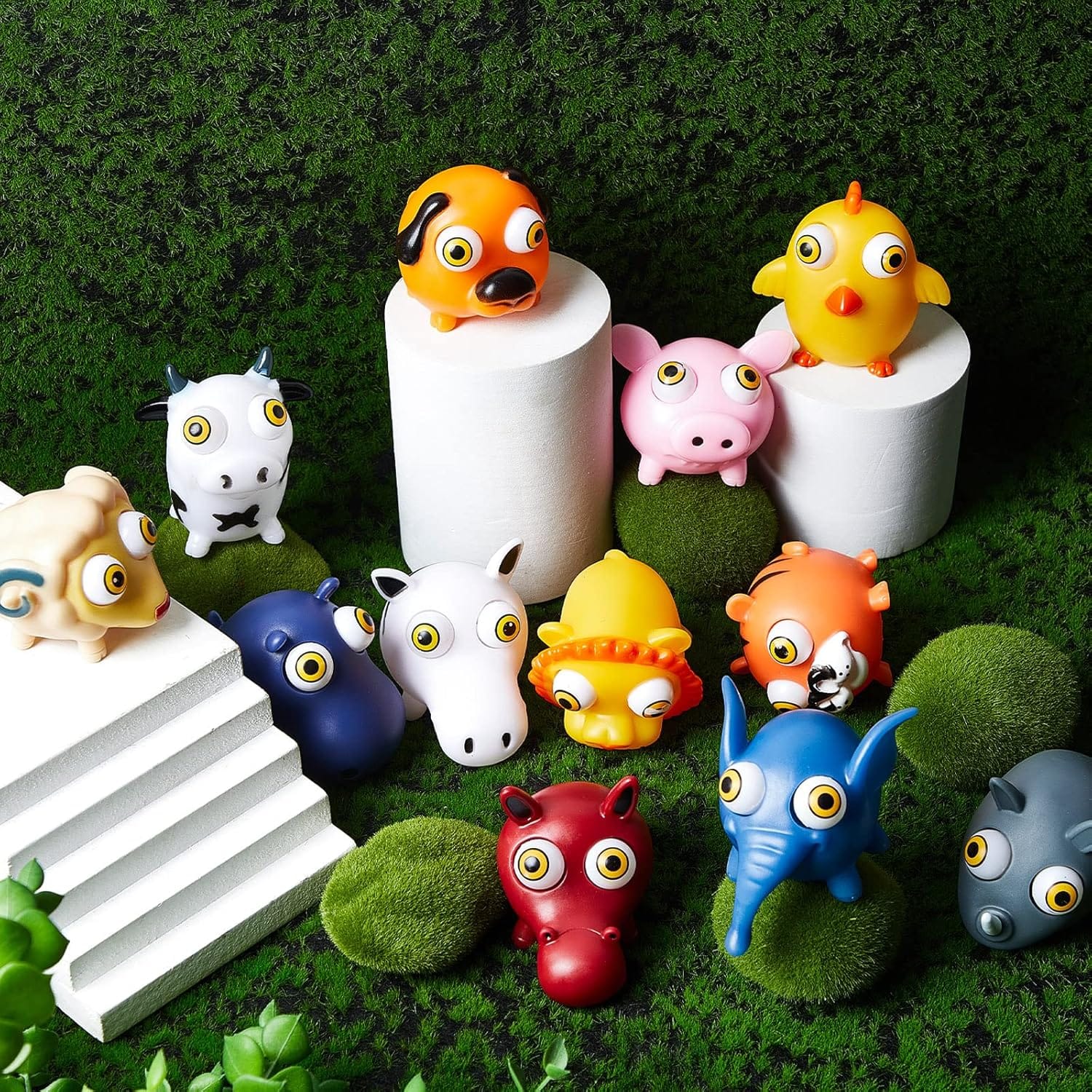 1x Gniotek Antystresowy Zwierzęta Wychodzące Oczy Zabawka Sensoryczna